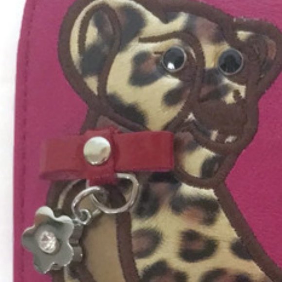 Sharif Pink Leather Coin Purse Cougar Cheetah NIB - Picture 6 of 12